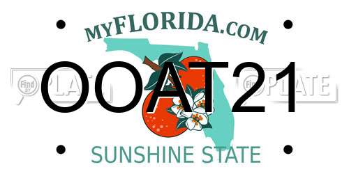 OOAT21 Florida License Plate