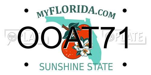 OOAT71 Florida License Plate