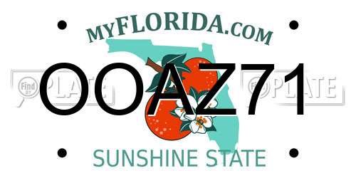 OOAZ71 Florida License Plate