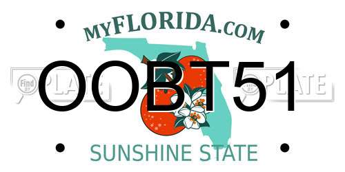 OOBT51 Florida License Plate