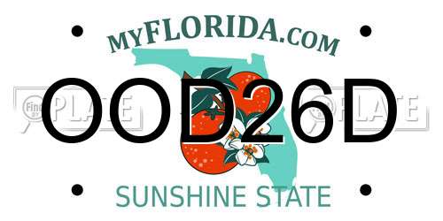 OOD26D Florida License Plate
