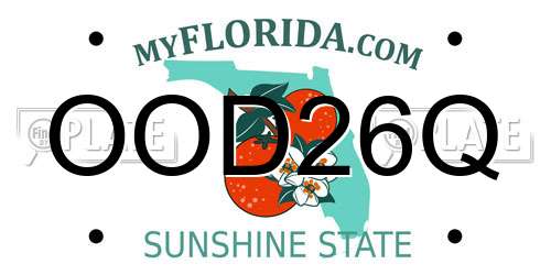 OOD26Q Florida License Plate