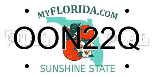 OON22Q Florida License Plate