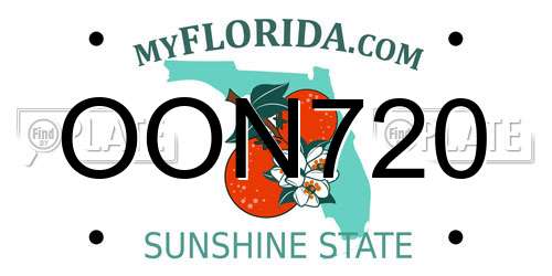 OON720 Florida License Plate