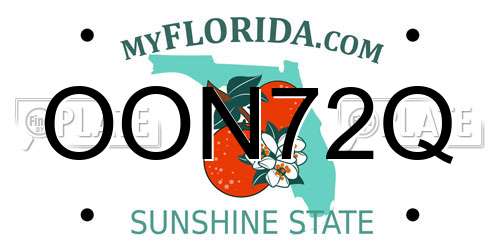 OON72Q Florida License Plate