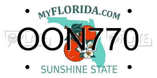 OON770 Florida License Plate
