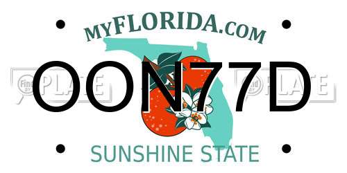 OON77D Florida License Plate