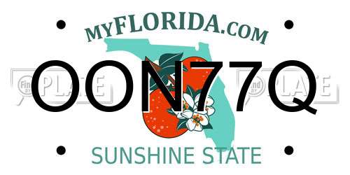 OON77Q Florida License Plate
