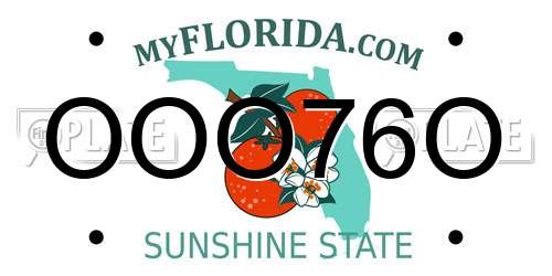 OOO76O Florida License Plate