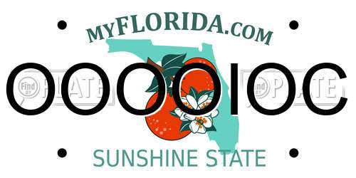 OOOOIOC Florida License Plate