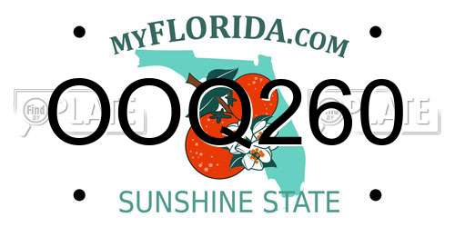 OOQ260 Florida License Plate