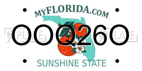OOQ26O Florida License Plate