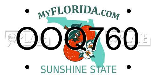 OOQ760 Florida License Plate