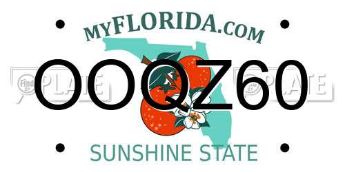 OOQZ60 Florida License Plate