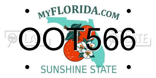 OOT566 Florida License Plate