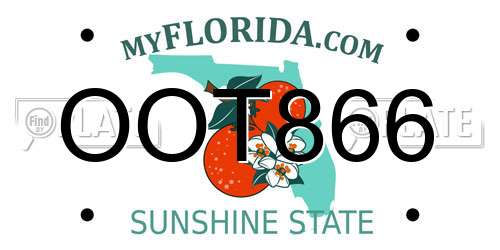 OOT866 Florida License Plate
