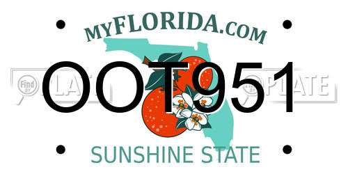 OOT951 Florida License Plate