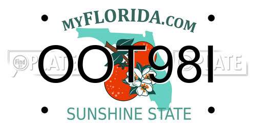 OOT98I Florida License Plate