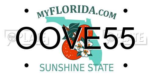 OOVE55 Florida License Plate