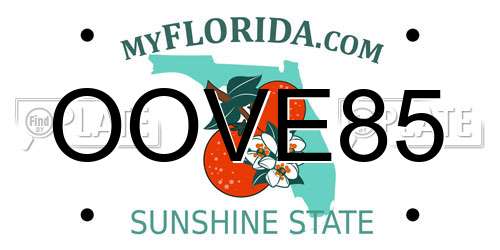 OOVE85 Florida License Plate
