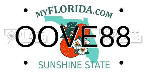 OOVE88 Florida License Plate