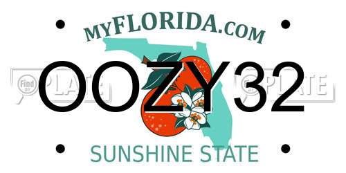 OOZY32 Florida License Plate