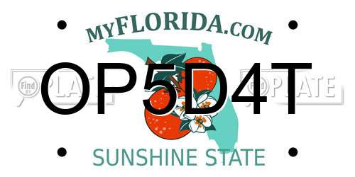 OP5D4T Florida License Plate