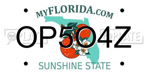 OP5O4Z Florida License Plate