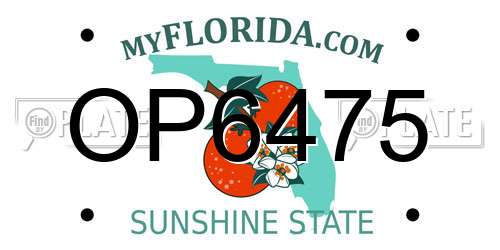 OP6475 Florida License Plate