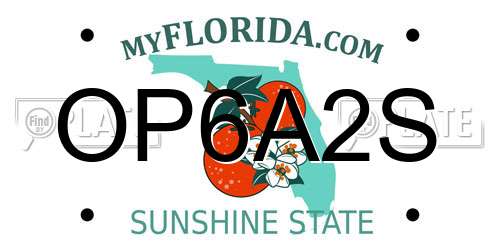OP6A2S Florida License Plate