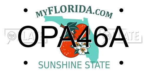 OPA46A Florida License Plate