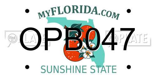 OPB047 Florida License Plate