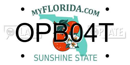 OPB04T Florida License Plate