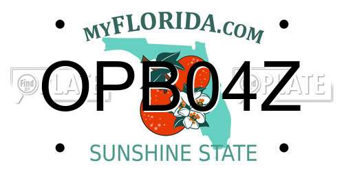 OPB04Z Florida License Plate