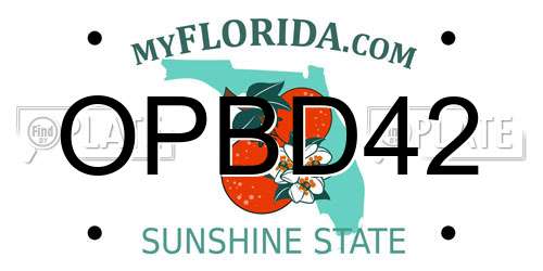 OPBD42 Florida License Plate