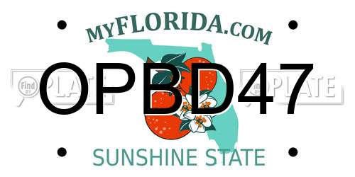 OPBD47 Florida License Plate