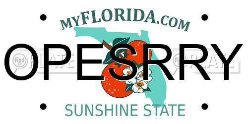 OPESRRY Florida License Plate