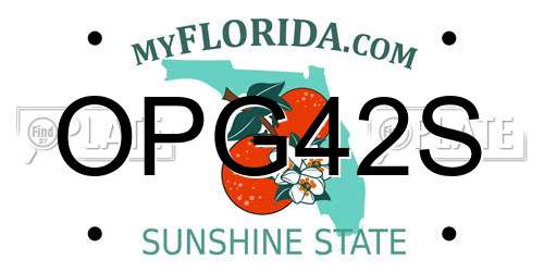 OPG42S Florida License Plate
