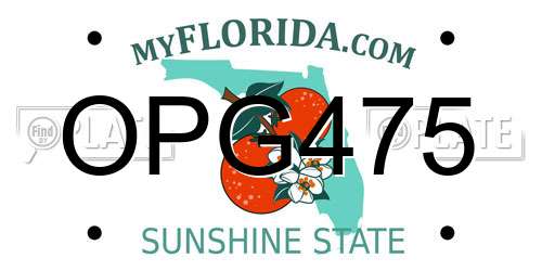 OPG475 Florida License Plate