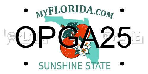 OPGA25 Florida License Plate