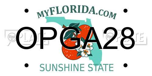 OPGA28 Florida License Plate