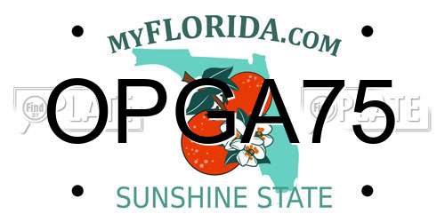 OPGA75 Florida License Plate