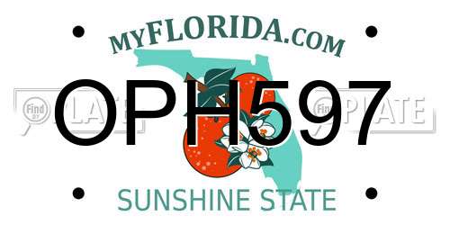 OPH597 Florida License Plate