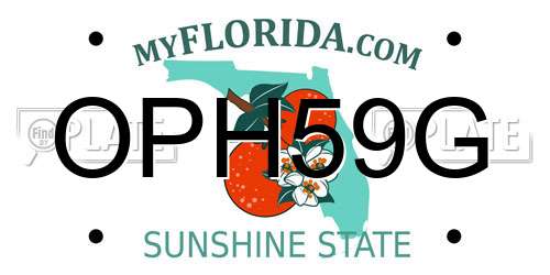 OPH59G Florida License Plate