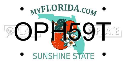 OPH59T Florida License Plate