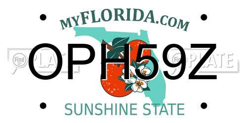 OPH59Z Florida License Plate