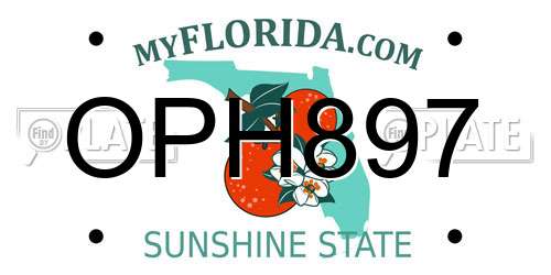 OPH897 Florida License Plate