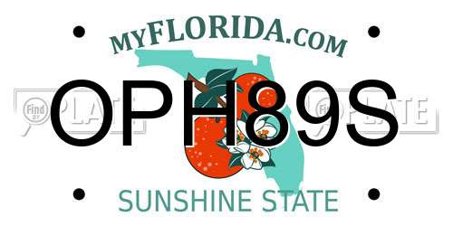 OPH89S Florida License Plate