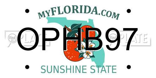 OPHB97 Florida License Plate