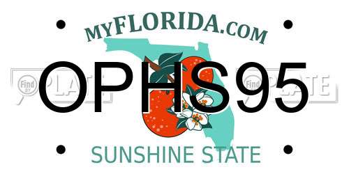 OPHS95 Florida License Plate